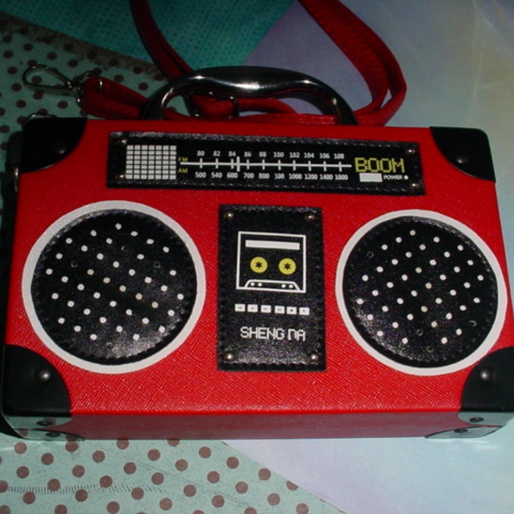 SHENG NA New Red Boom Box Clutch Bag